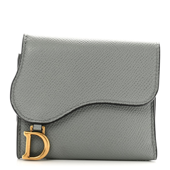 小物 Christian Dior grained calfskin gray CHRISTIAN DIOR Grained Calfskin Kim Jones Saddle Bag Light