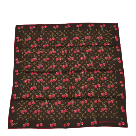 【ルイヴィトン】スクエア90モノグラム LV×TM スカーフ LOUIS VUITTON LV X TM Silk Monogram Cerises Square Scarf 90