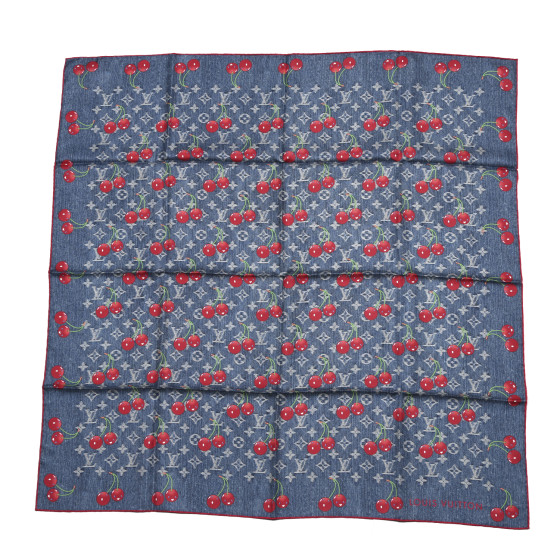 LOUIS VUITTON LV X TM Wool Monogram Cerise Shawl Denim Blue