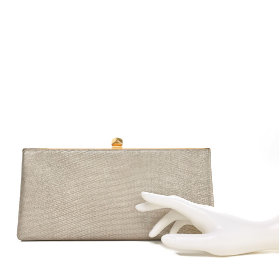 JIMMY CHOO Metallic Coarse Glitter Celeste Clutch Champagne