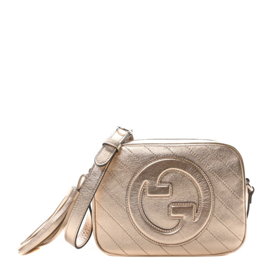 【GUCCI 】Sakai Blondie Diagonal Stitch Shoulder Bag GUCCI Metallic Sakai Be Green Calfskin Diagonal Stitched