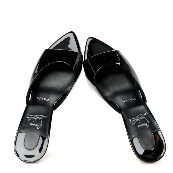 CHRISTIAN LOUBOUTIN Patent Miss Z 80 Mule 37 Black 1667402