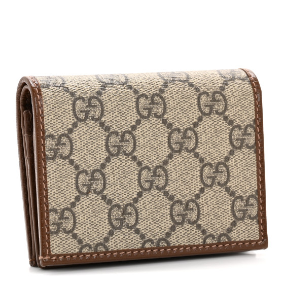 GUCCI GG Supreme Monogram Horsebit 1955 Card Case Wallet
