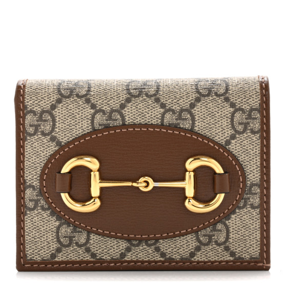 GUCCI GG Supreme Monogram Horsebit 1955 Card Case Wallet