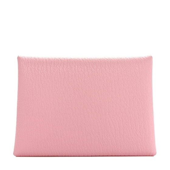 HERMES Chevre Mysore Calvi Duo Card Case Rose Sakura 1671999