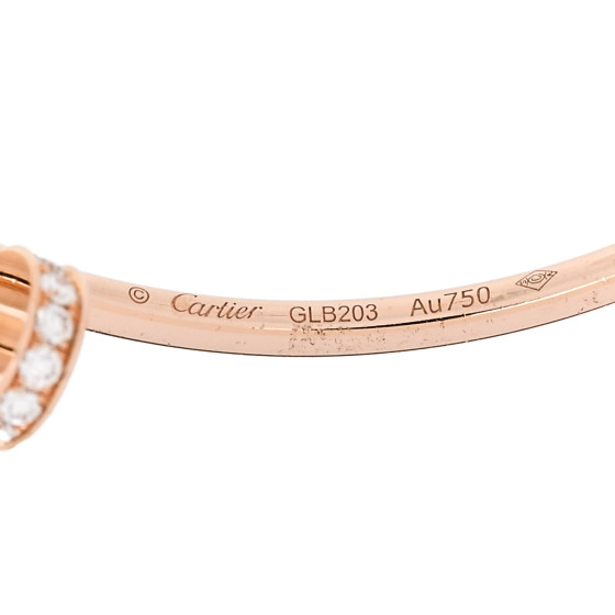 CARTIER 18K Pink Gold Diamond Juste Un Clou Hoop Earrings