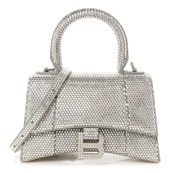 【BALENCIAGA】Hourglass embellishedピアス Silver/Crystal BALENCIAGA Hourglass crystal-embellished silver-tone