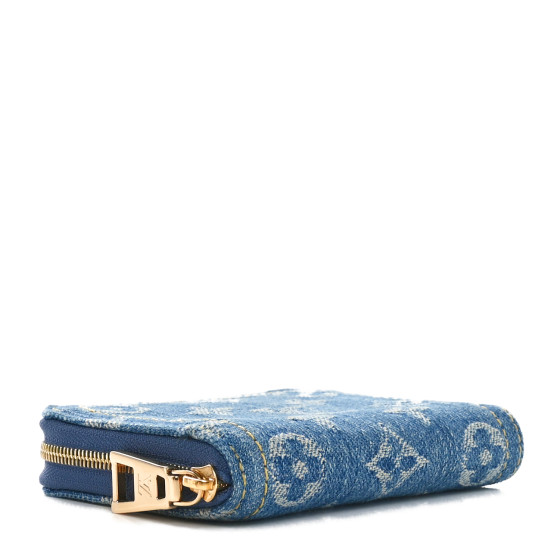 LOUIS VUITTON Denim Monogram Zippy Coin Purse Blue 1673378