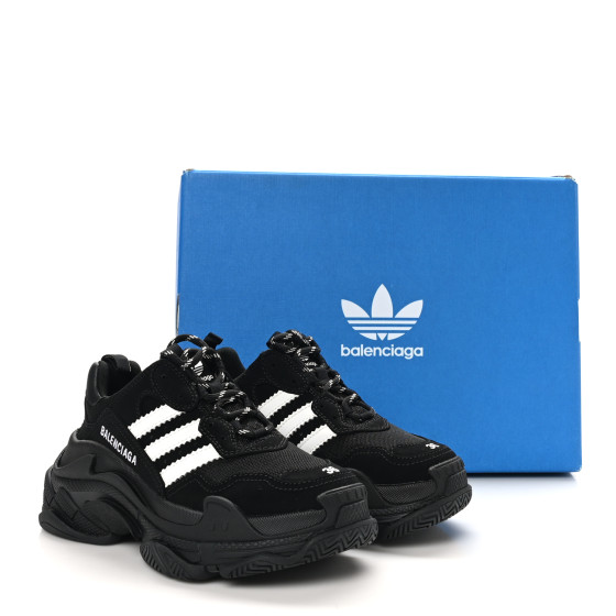 BALENCIAGA x ADIDAS Fabric Mesh Womens Triple S Sneakers 36