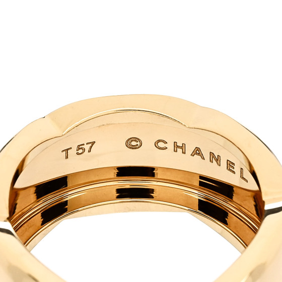 CHANEL 18K Yellow Gold Large Coco Crush Ring 57 8 1260083