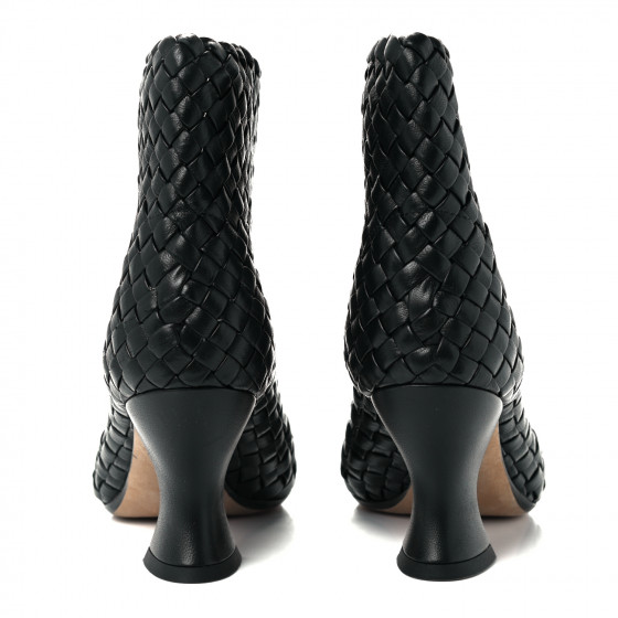 BOTTEGA VENETA Nappa Intrecciato Ankle Boots 36 Black