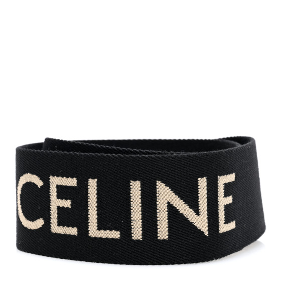 CELINE Jacquard Wool Logo Short Strap Black Beige 1591074