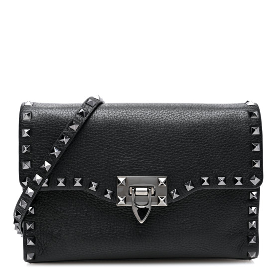 VALENTINO GARAVANI Pebbled Calfskin Monochrome Medium