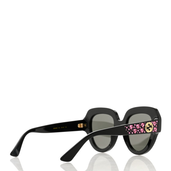 Gucci - Heart-Shaped Sunglasses with Crystals - Gold Pink