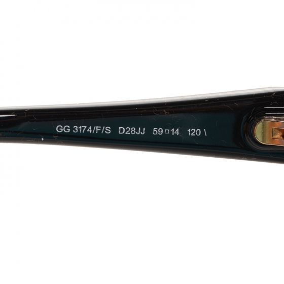 GUCCI サングラス　GG3174/F/S D28 Shiny Black Gucci Sunglasses GG3174 Interrocking GG Logo Oval Leopard