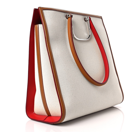 ALEXANDER MCQUEEN Canvas The Tall Story Shoulder Bag Natural