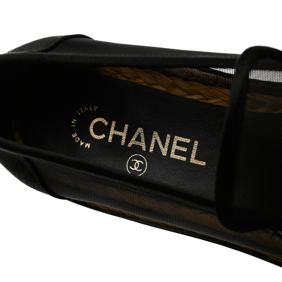 CHANEL Mesh Satin CC Loafers 40 Black 1151636 | FASHIONPHILE