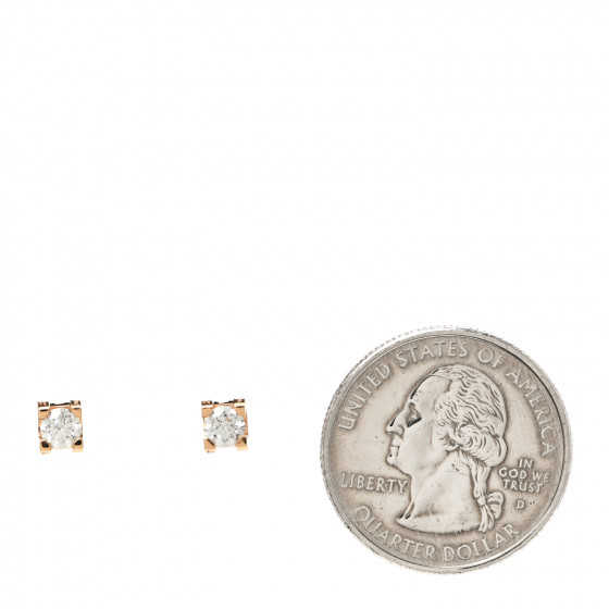 CARTIER 18K Pink Gold Diamond .46ctw C De Cartier Earrings