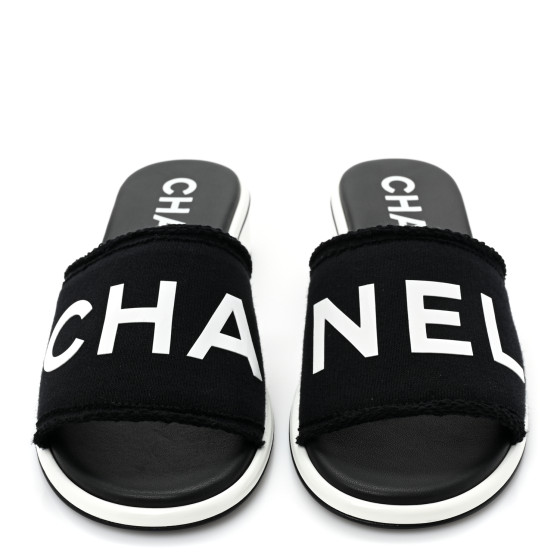 CHANEL ミュール CHANEL Shiny Braided Goatskin Mule Sandals 38 White 1652817