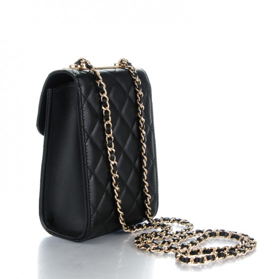 CHANEL バッグ CHANEL Lambskin Quilted Trendy CC Phone Holder Black 151746