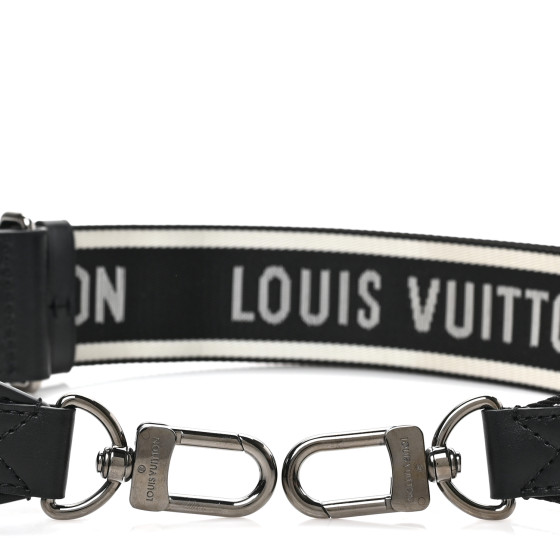 Louis Vuitton ブラック ベルト LOUIS VUITTON Nylon Jacquard Sporty Bandouliere Shoulder