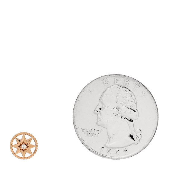 CHRISTIAN DIOR 18K Rose Gold Diamond Small Rose Des Vents