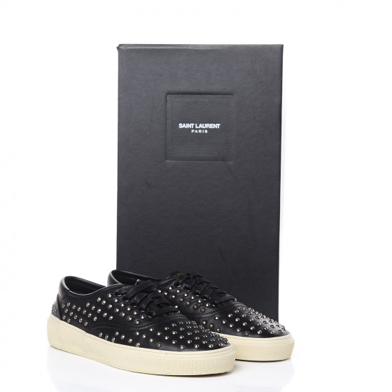 SAINT LAURENT Nappa Mens Studded Skate 20 Lace Up Sneakers
