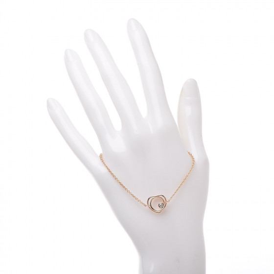 HERMES 18K Rose Gold Diamond TPM Vertige Coeur Bracelet LG