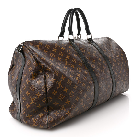 LOUIS VUITTON Monogram Macassar Keepall Bandouliere 55