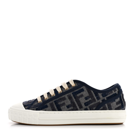 FENDI Woven Fabric FF Womens Domino Low Top Sneakers 36