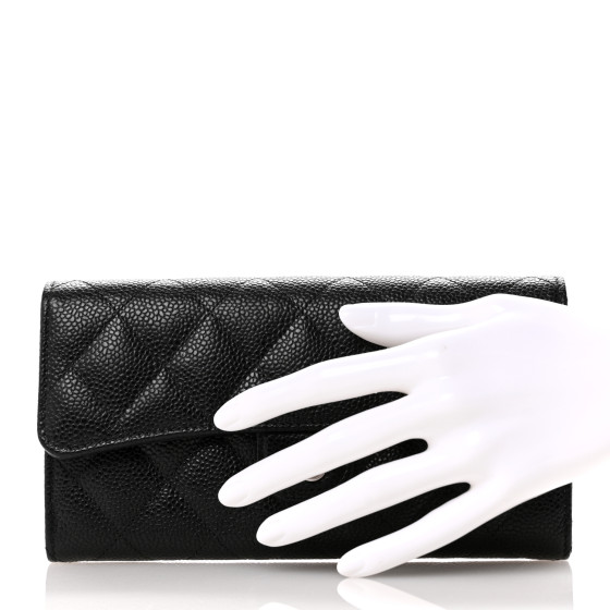 100% Chanel Black Gusset Quilted Lambskin Classic Long Flap
