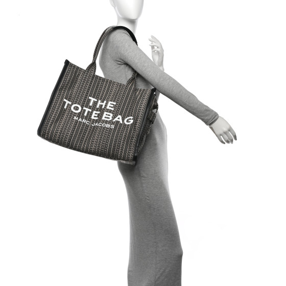 MARC JACOBS Cotton Jacquard Monogram Large The Traveler Tote