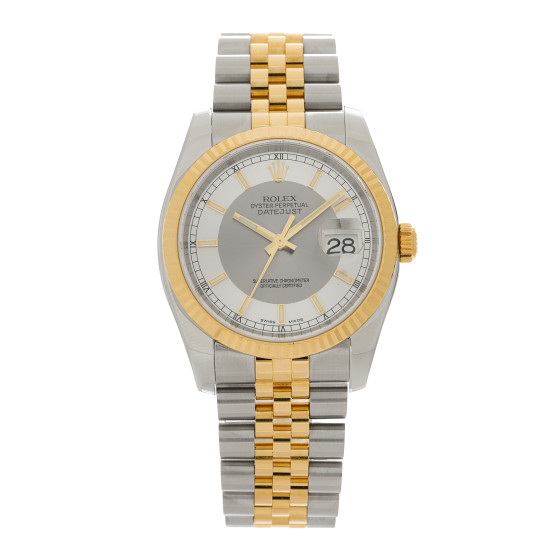 ROLEX Stainless Steel 18K Yellow Gold 36mm Oyster Perpetual