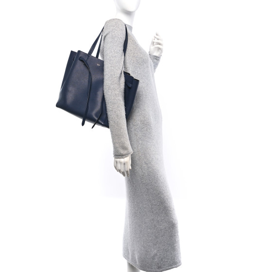 CELINE Soft Grained Calfskin Small Belt Cabas Phantom Navy