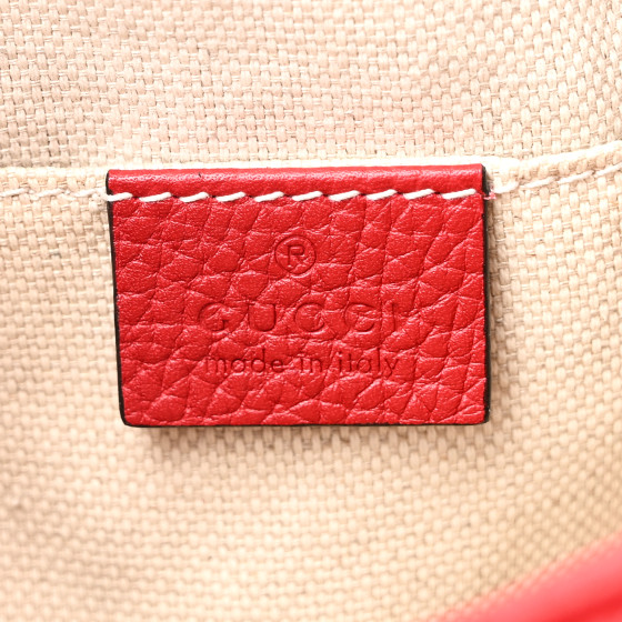 GUCCI Pebbled Calfskin Small Soho Disco Bag Vibrant Red