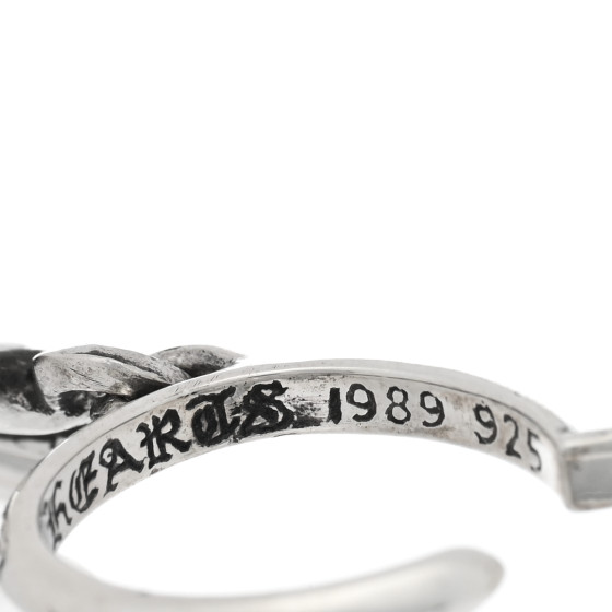 CHROME HEARTS Sterling Silver Tiny CH Cross Hoop Drop Single
