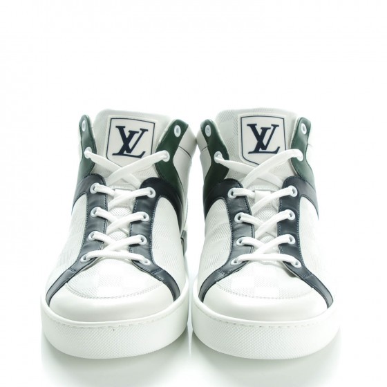 LOUIS VUITTON Calfskin Damier Meteor Sneakers 10 White