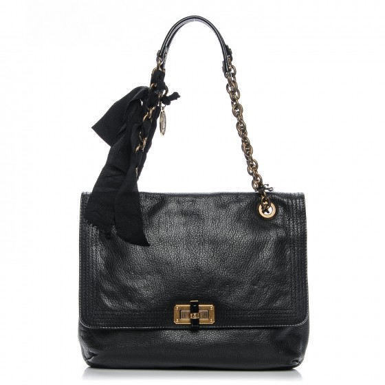 バッグ LANVIN Goatskin Medium HappyShoulder Bag LANVIN Goatskin Medium Happy Shoulder Bag Black 194318