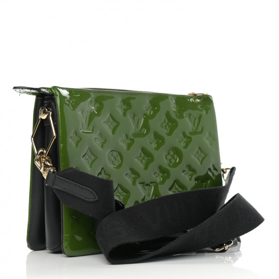 【ヴィンテージ】Rank:S☆Louis Vuitton Green/Black バッグ LOUIS VUITTON Patent Embossed Monogram Coussin PM Green