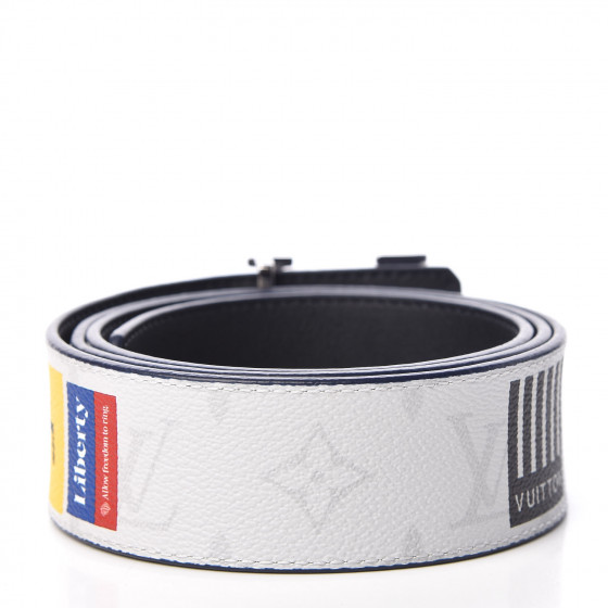 Louis Vuitton ホワイト ラバーベルト Louis Vuitton LV Initiales Reversible Belt Monogram Eclipse
