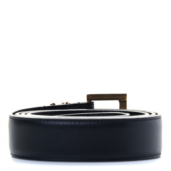 SAINT LAURENT ブラックベルト Saint Laurent - Black Leather Belt | Mitchell Stores