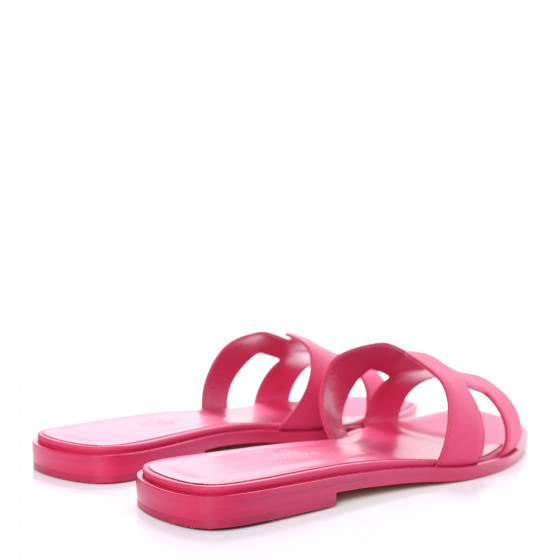 HERMES Epsom Oran Sandals 39 Rouge Azalee 864270 | FASHIONPHILE