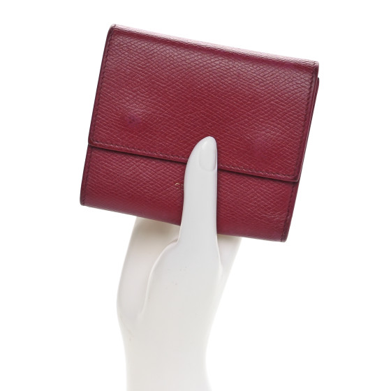 CELINE Grained Calfskin Small Tri-Fold Wallet Red 1587841