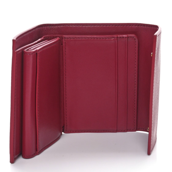 国内発送 Small trifold wallet in Grained Calfskin CELINE Auth CELINE Small Trifold Wallet - Brown Leather Trifold