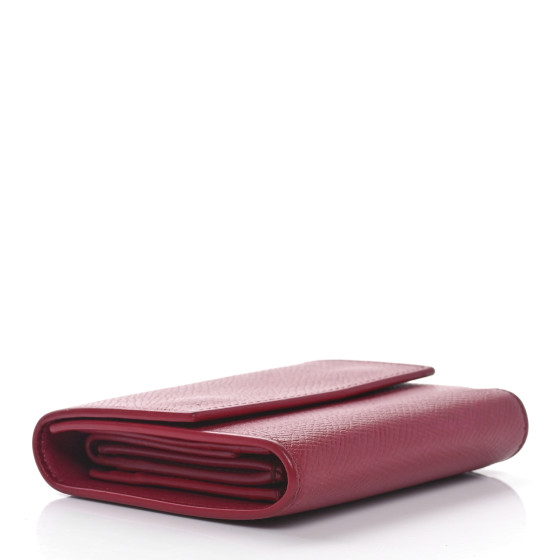 CELINE Grained Calfskin Small Tri-Fold Wallet Red 1587841