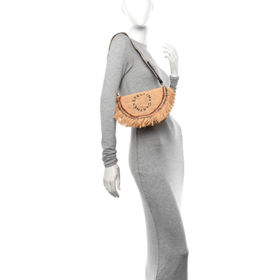 STELLA MCCARTNEY Raffia Crochet Shoulder Bag Natural 1586762
