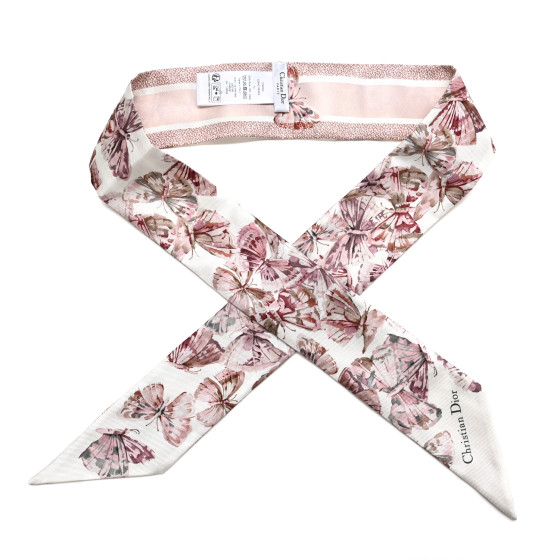 【日本未入荷!】Dior Sjaal met Dior Camo Papillon-motief CHRISTIAN DIOR Silk Camo Papillon Mitzah Scarf Pink 1660393