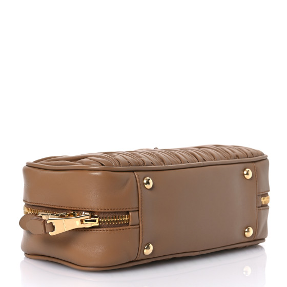 MIU MIU Nappa Matelasse Large Arcadie Top Handle Bag Caramel