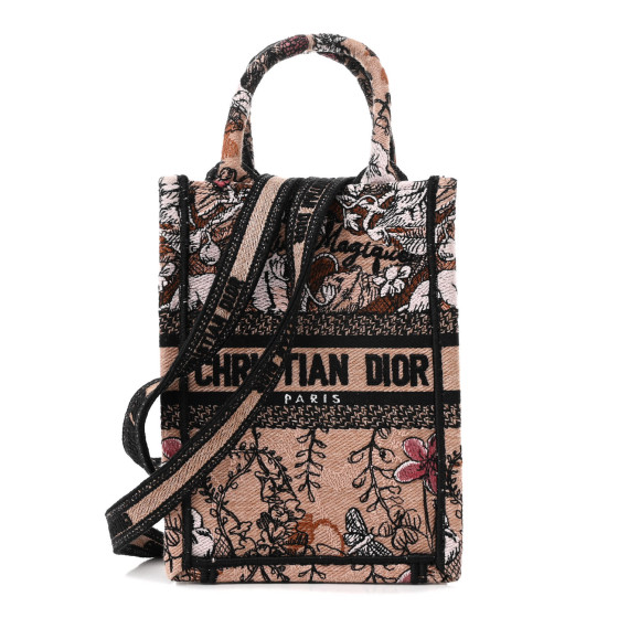 ★Dior ★BOOK TOTE ミディアム Jardin Magique Christian Dior Canvas Embroidered Jardin Magique Small Book