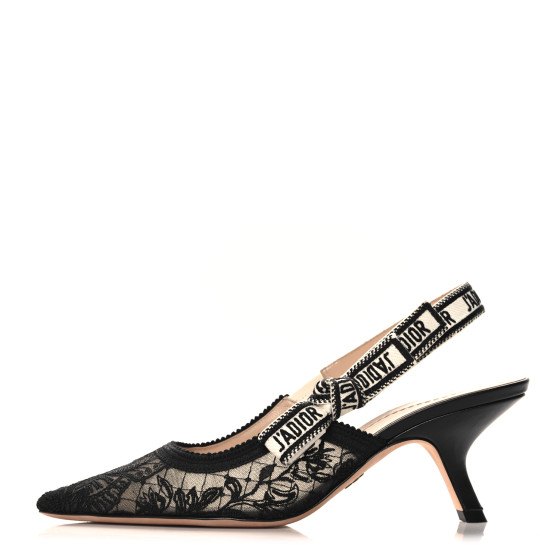 CHRISTIAN DIOR Mesh Butterly Embroidered J'Adior Slingback